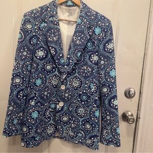 Trina Turk Bold Floral Medallion Print Blazer Sz10